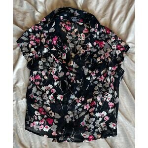 Floral button up blouse vintage